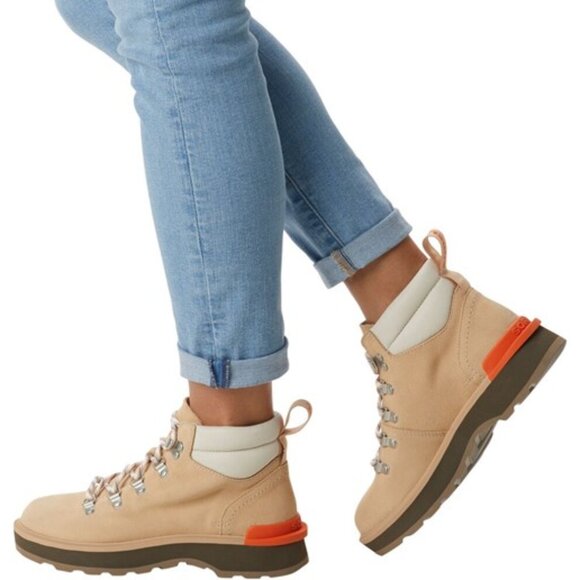 Sorel Hi-Line Hiker Boots Leather Lace Up Booties Ceramic Major Size 10 NEW - Picture 1 of 7